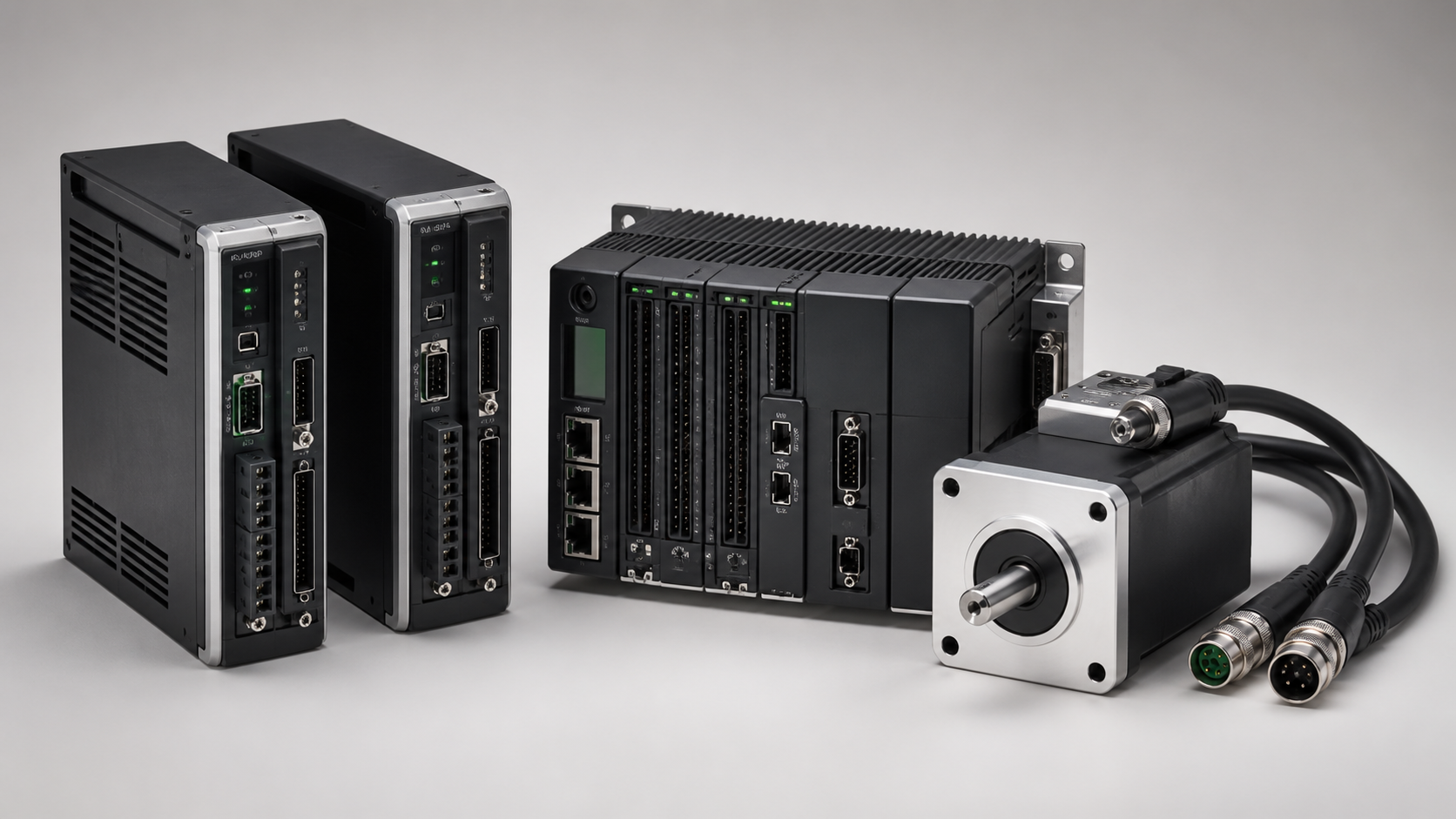 Illustrative servo drives, motion controller and motor integration system