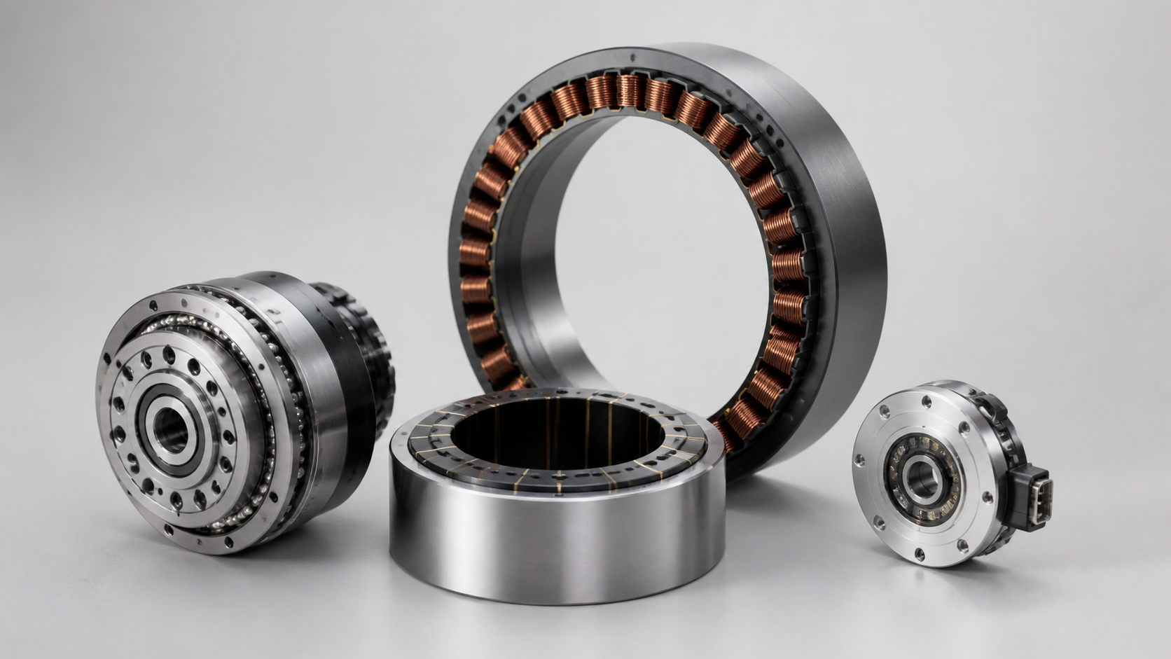 Illustrative precision actuator, frameless motor and encoder family